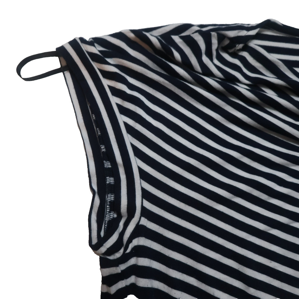 Calvin Klein Black White Stripe Asymmetrical Dress Sz 12 Nautical Bundle Sale - Picture 10 of 13